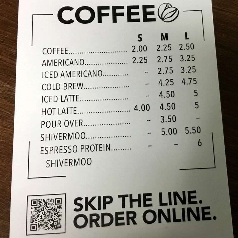 Spotted Cow Coffee Menu